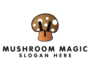 Mushroom - Brown Mushroom Fungus logo design