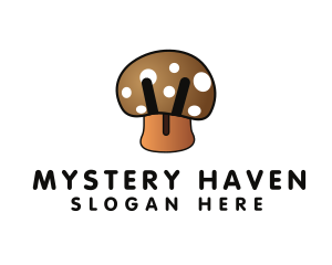 Brown Mushroom Fungus logo design