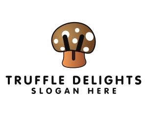 Truffle - Brown Mushroom Fungus logo design