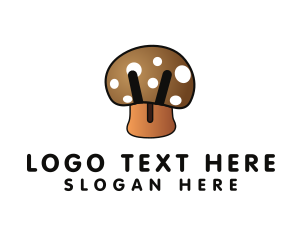 Brown Mushroom Fungus Logo