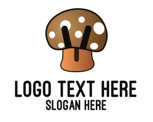 White And Brown - Brown Mushroom logo design