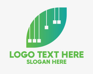 Manufacturing - Modern Tech Leaf logo design