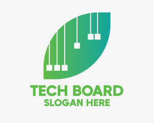 Modern Tech Leaf  logo design