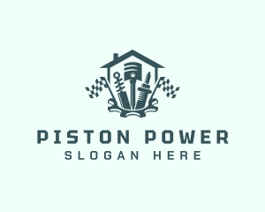 Piston - Piston Mechanic Garage logo design