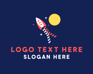 Spacecraft - Zipper Space Rocket logo design