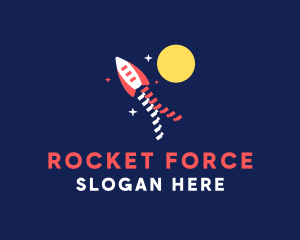 Missile - Zipper Space Rocket logo design