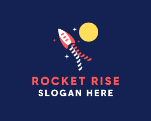 Launch - Zipper Space Rocket logo design