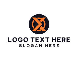 Software Programing - Tech Orange Letter X logo design
