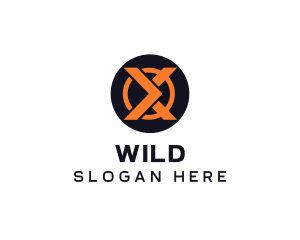 Tech Orange Letter X Logo
