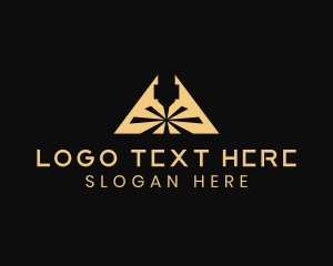 Laser Engraving - Laser Fabrication Metalwork Triangle logo design