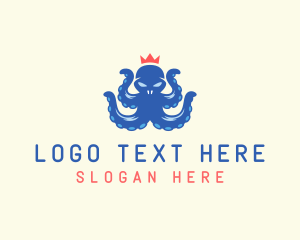 Tentacles - Kraken Octopus Crown logo design