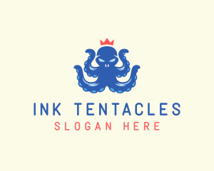 Tentacles - Kraken Octopus Crown logo design
