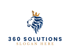 Elegant Lion Crown logo design