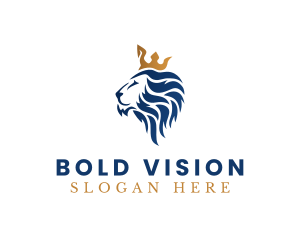 Elegant Lion Crown logo design