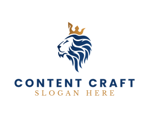 Elegant Lion Crown logo design