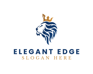 Elegant Lion Crown logo design