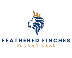 Elegant Lion Crown logo design