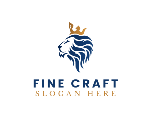 Elegant Lion Crown logo design