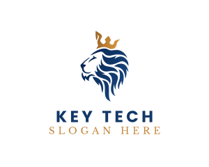 Elegant Lion Crown logo design