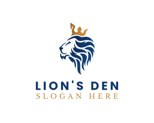 Lion - Elegant Lion Crown logo design