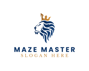 Elegant Lion Crown logo design