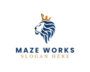 Elegant Lion Crown logo design