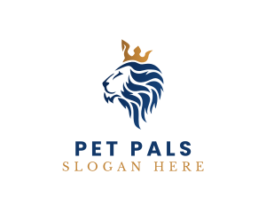 Elegant Lion Crown logo design