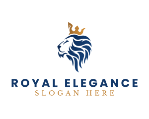 Elegant Lion Crown logo design