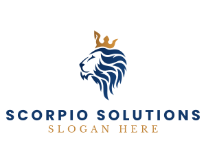 Elegant Lion Crown logo design