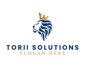 Elegant Lion Crown logo design