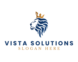 Elegant Lion Crown logo design