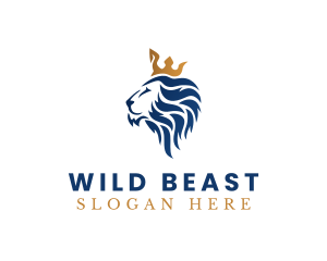 Elegant Lion Crown logo design