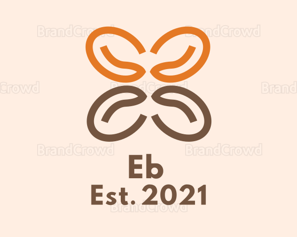 Coffee Bean Butterfly Logo