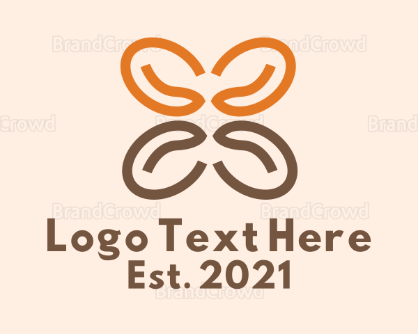 Coffee Bean Butterfly Logo