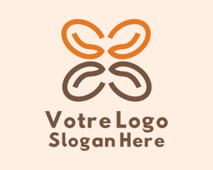 Coffee Bean Butterfly Logo