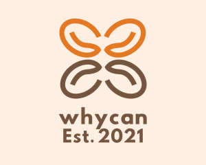 Coffee Farm - Coffee Bean Butterfly logo design