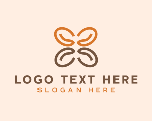 Minimalist - Coffee Bean Butterfly logo design