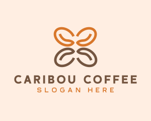 Coffee Bean Butterfly logo design