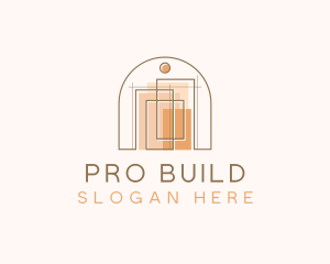 Building Architect Blueprint logo design