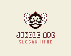 Gorilla Ape Smoking logo design