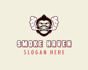 Gorilla Ape Smoking logo design