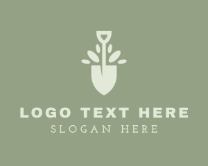 Shovel - Leaf Gardener Trowel logo design
