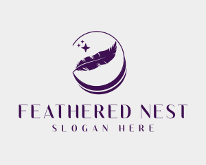 Sparkling Feather Quill logo design