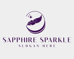 Sparkling Feather Quill logo design