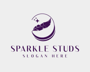 Sparkling Feather Quill logo design