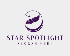 Sparkling Feather Quill logo design