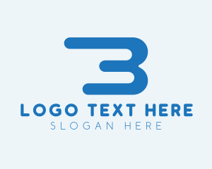 Stroke - Digital Tech Number 3 logo design