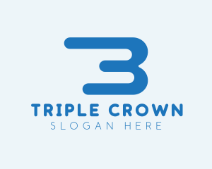 Three - Digital Tech Number 3 logo design