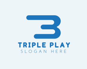 Three - Digital Tech Number 3 logo design