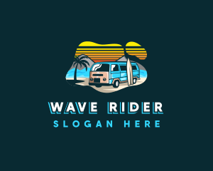 Surfboard - Travel Van Surfboard Getaway logo design